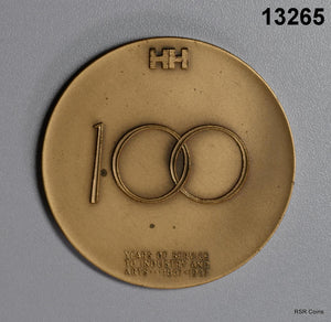 1867-1967 HANDY & HARMON 100 STERLING INSET ON BRONZE MEDALLIC ART MEDAL! #13265