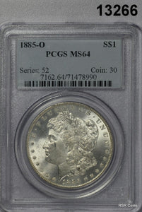 1885 O MORGAN SILVER DOLLAR PCGS CERTIFIED MS64 WHTE!! #13266