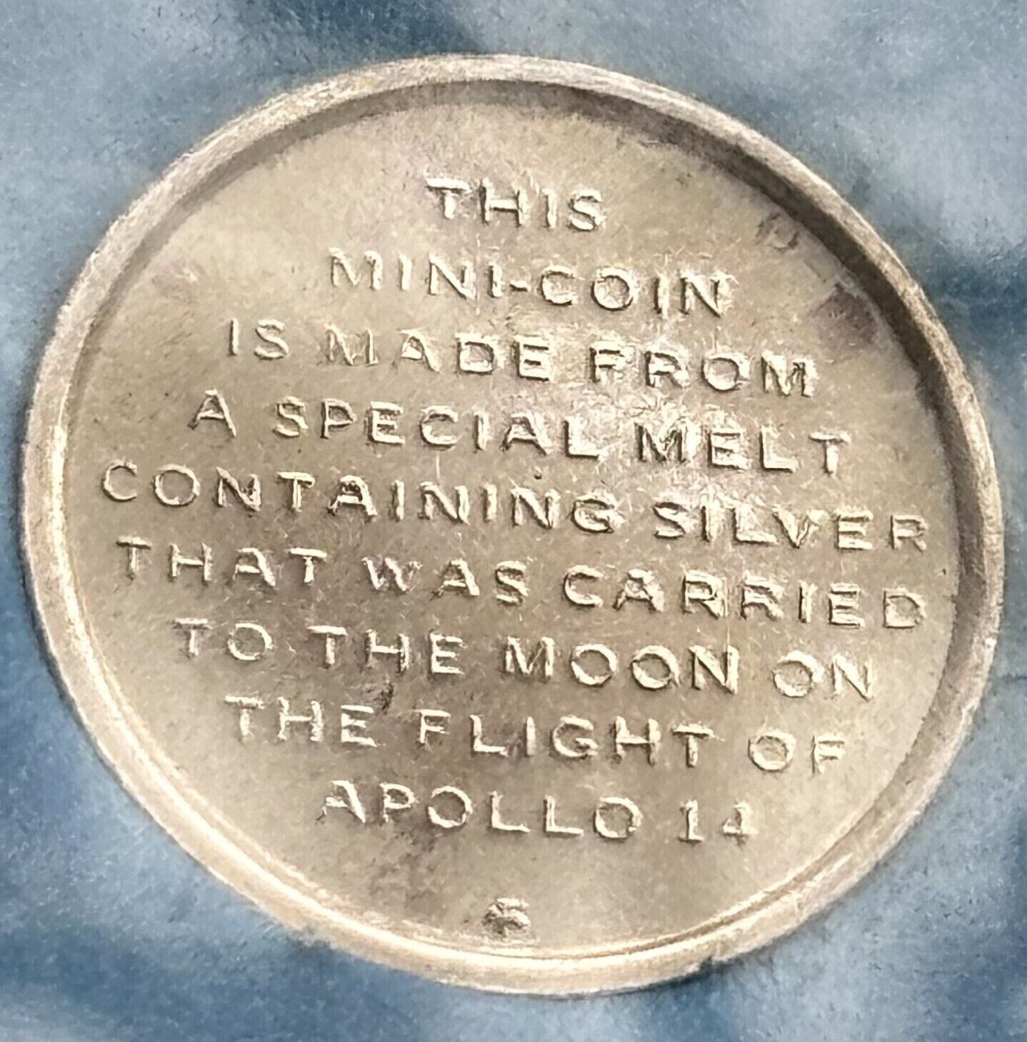 1971 Franklin Mint Apollo 14 Moon Mission Silver Mini Coin Was On The Moon