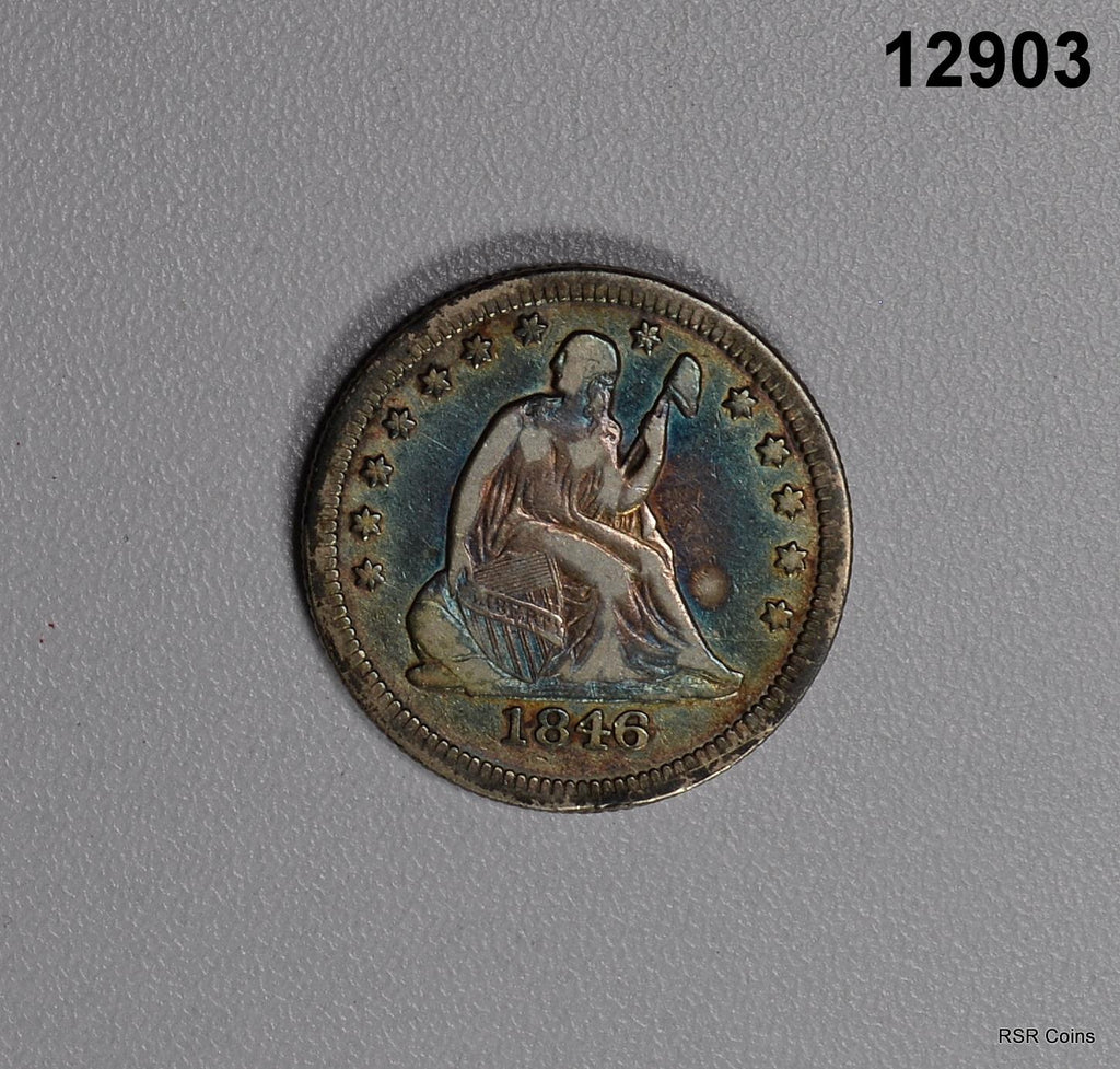 1846 LIBERTY SEATED QUARTER FINE CLEANED #12903