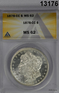 1878 CC MORGAN SILVER DOLLAR ANACS CERTIFIED MS62 LOOKS BETTER! #13176
