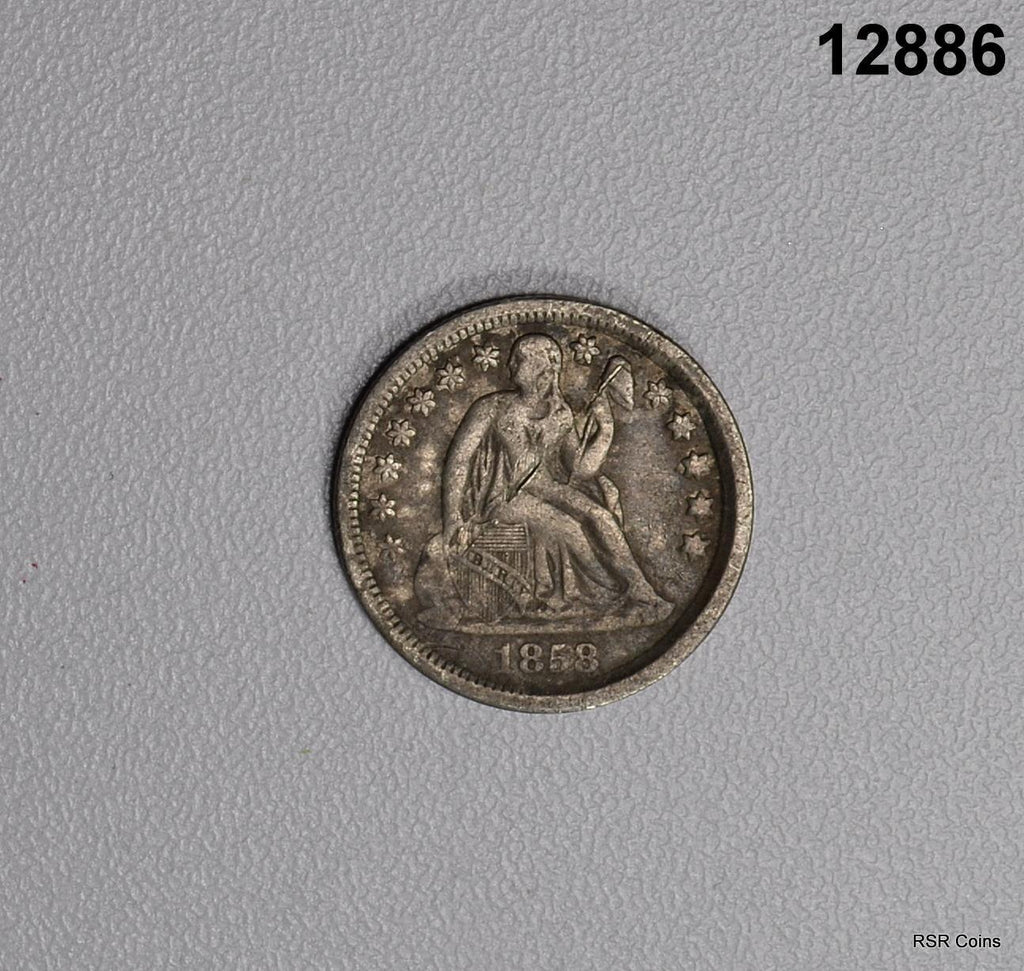 1853 LIBERTY SEATED DIME FINE SCRATCHED #12886