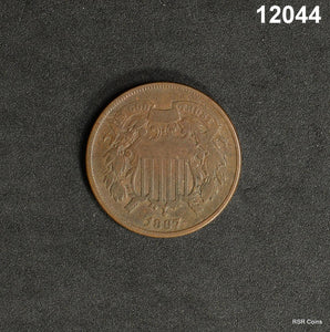 1867 TWO CENT PIECE VF+ #12044