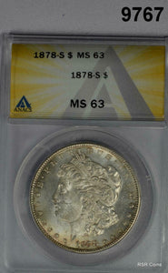 1878 S MORGAN SILVER DOLLAR 1ST YEAR ISSUE!  ANACS CERTIFIED MS63 FROSTY! #9767