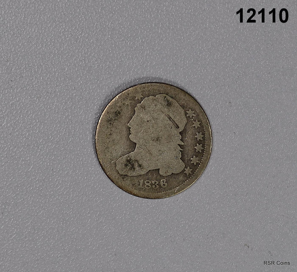 1836 CAPPED BUST DIME AG! #12110