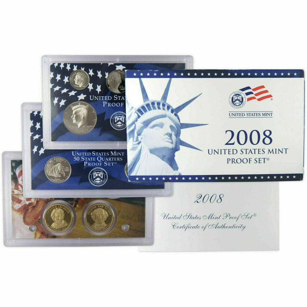 2008-S Proof Set United States US Mint Original Government Packaging Box & COA