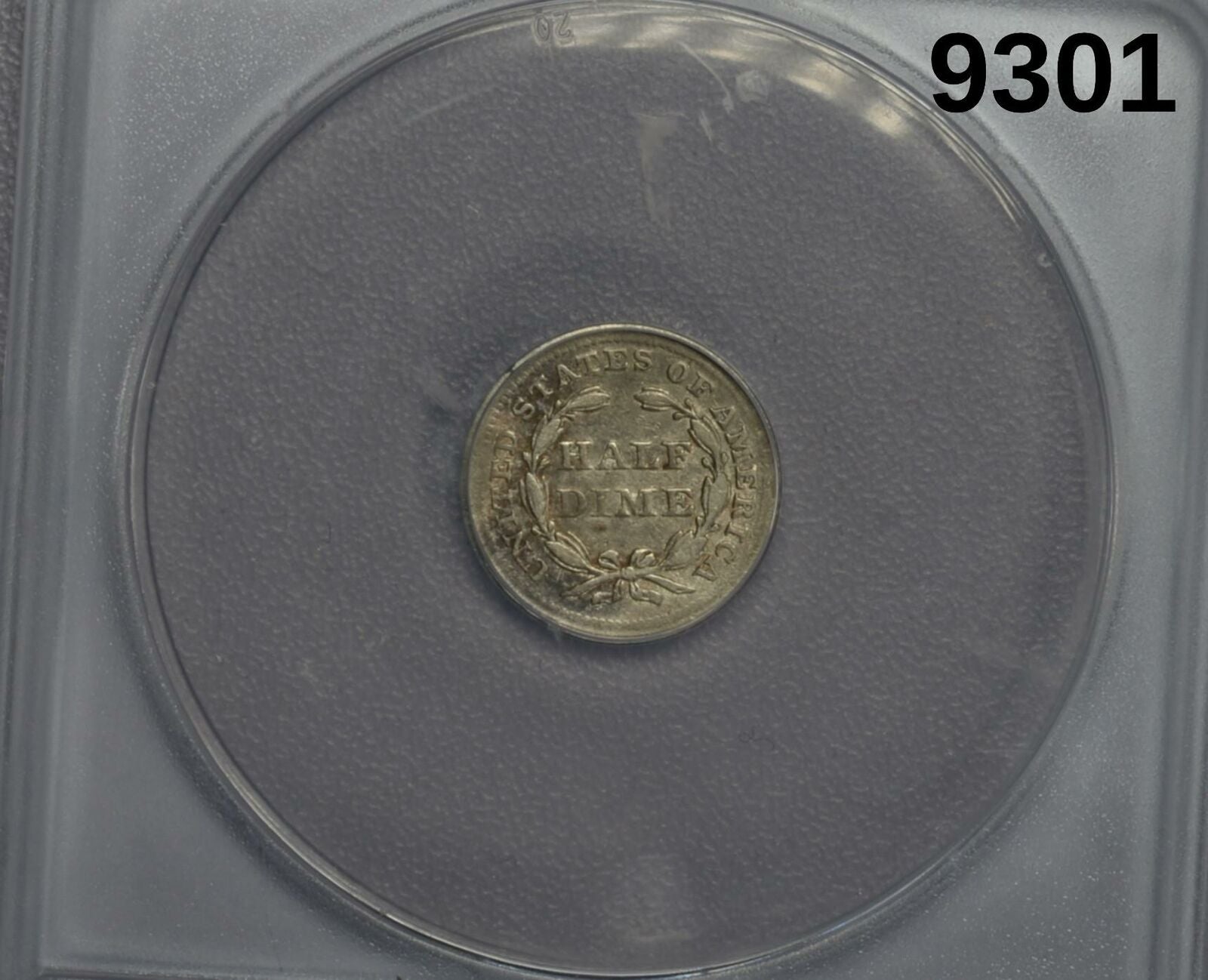 1856 SEATED HALF DIME ANACS CERTIFIED EF40 SCRATCHED #9301