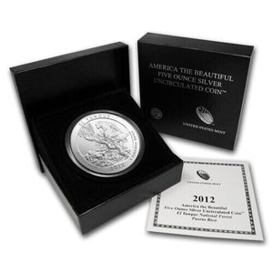 2012-P 5 oz Silver ATB El Yunque PUETRTO RICO GEM B.U.  (w/Box & COA)  TROPICAL!