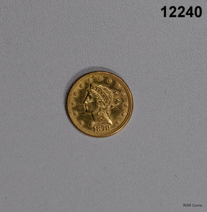 1878 $2.50 GOLD LIBERTY INITALED. AU! #12240
