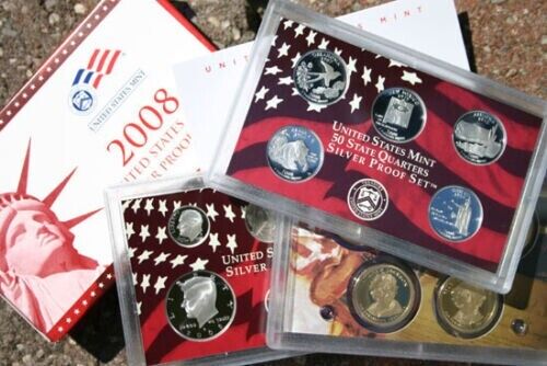2008 S United States Mint ANNUAL 14 Coin 90% SILVER Proof Set GEM QUALITY!!