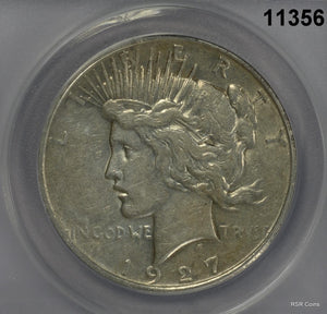 1927 D PEACE SILVER DOLLAR ANACS CERTIFIED AU50 #11356