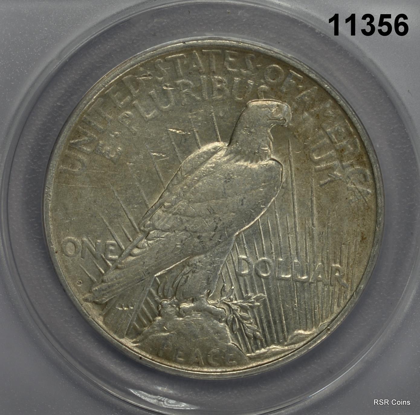 1927 D PEACE SILVER DOLLAR ANACS CERTIFIED AU50 #11356