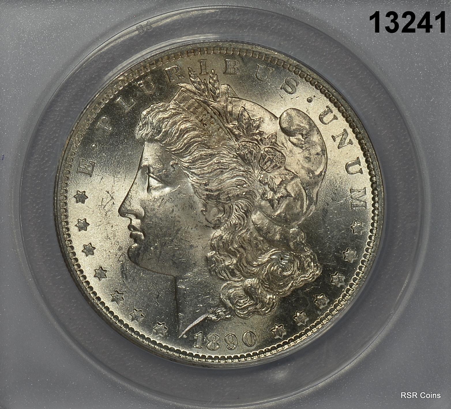 1890 S MORGAN SILVER DOLLAR ANACS CERTIFED MS62 LOOKS BETTER! WOW! #13241