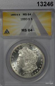 1880 S MORGAN SILVER DOLLAR ANACS CERTIFED MS64 FROSTY LOOKS BETTER! #13246