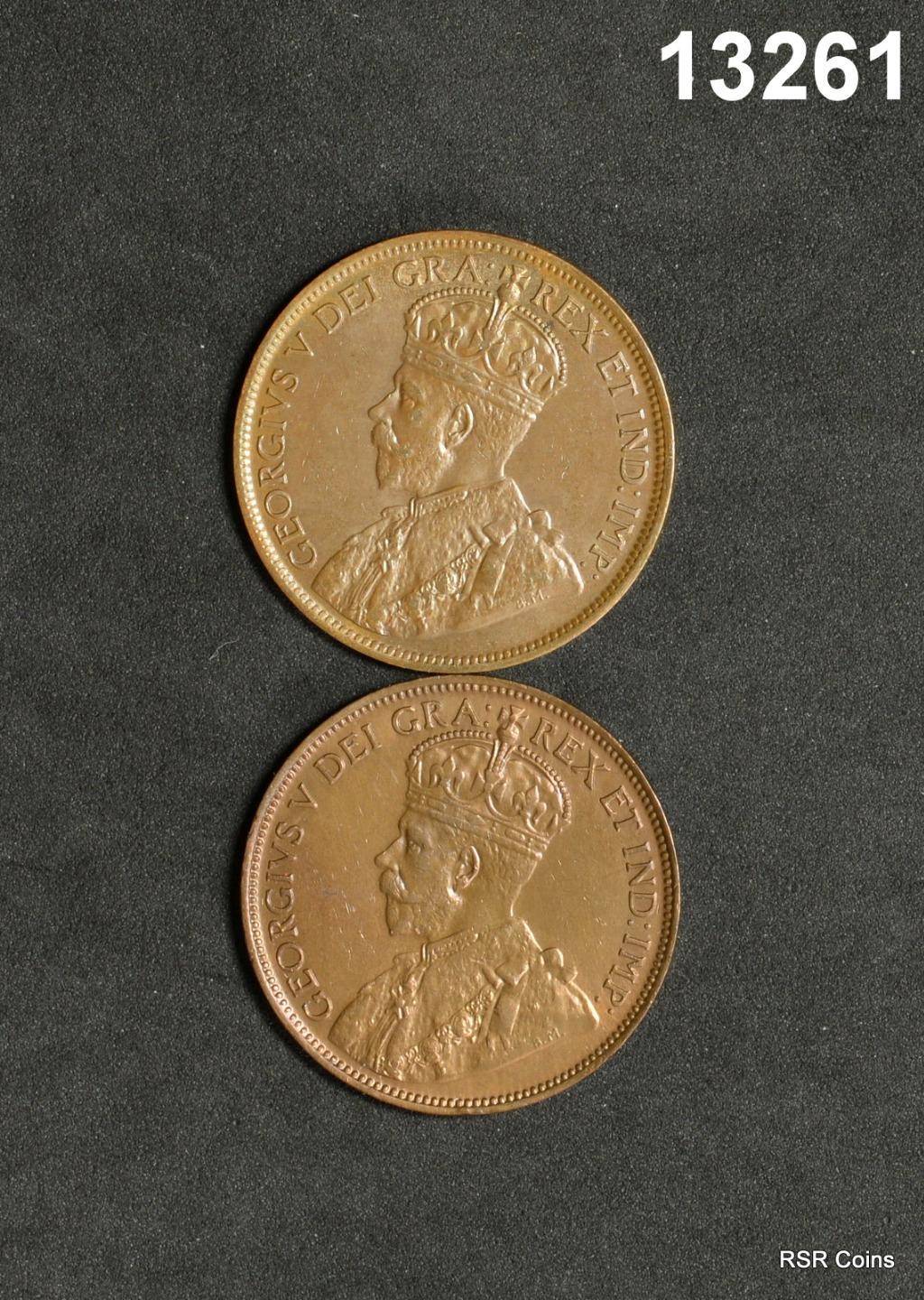 1916 & 1920 CANADA LARGE CENT LOT OF 2 COINS BU! #13261