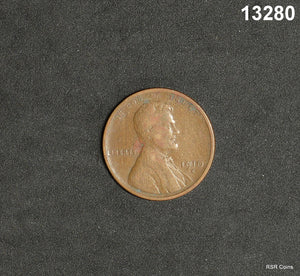 1910 S LINCOLN CENT VG #13280