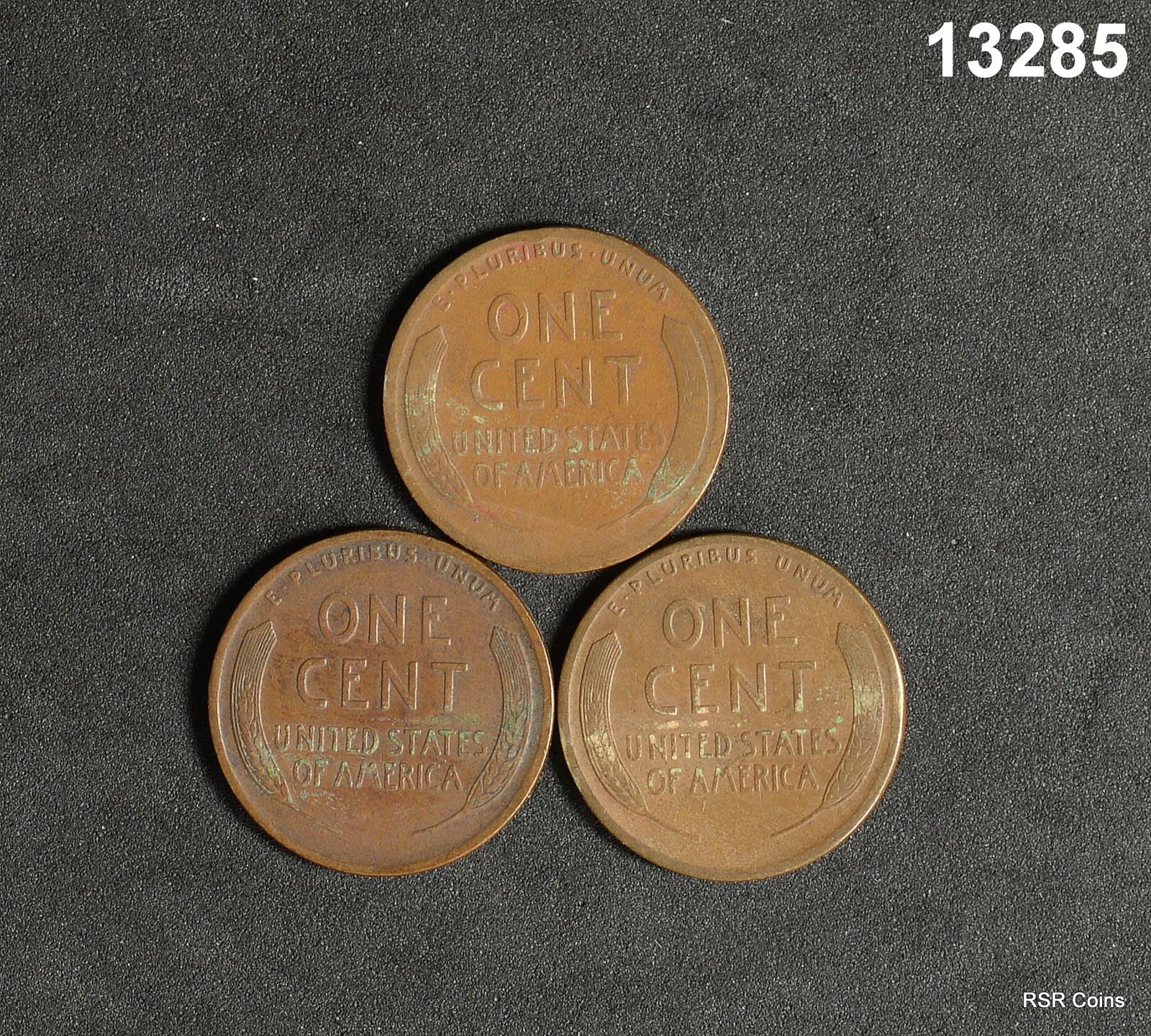 1913 PSD LINCOLN 3 COIN SET VG- FINE+! #13285
