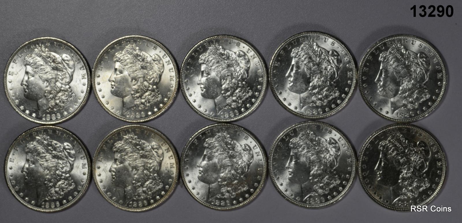 1886 P MORGAN SILVER DOLLAR ORIGINAL CHOICE GEM BU ROLL 20 FLASHY COINS! #13290