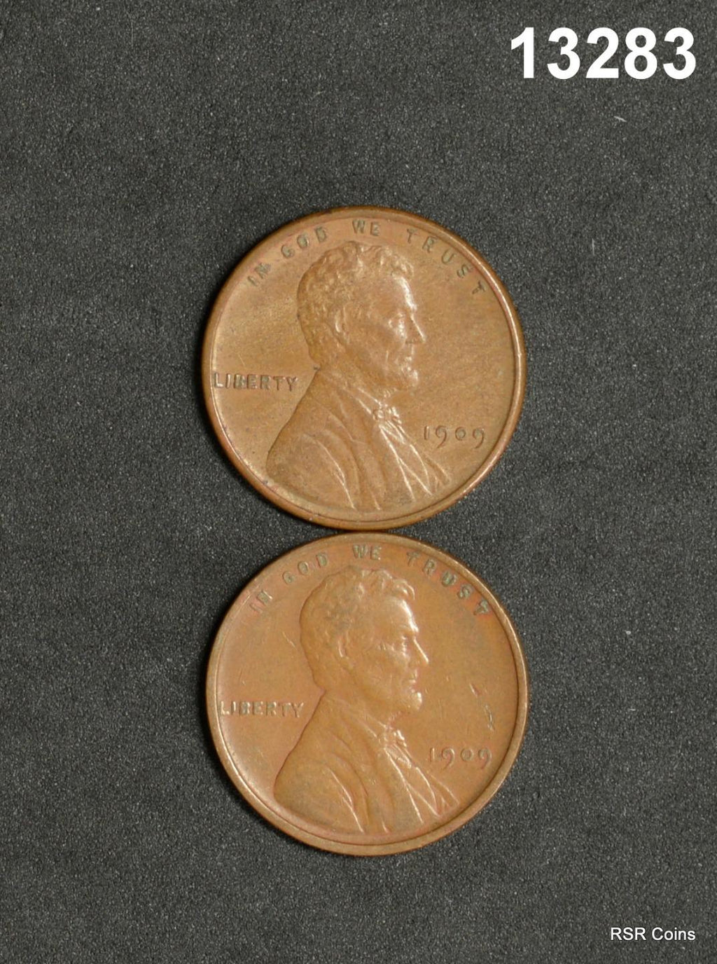 1909 P & 1909 P VDB LINCOLN CENT 2 COIN LOT XF-AU! #13283