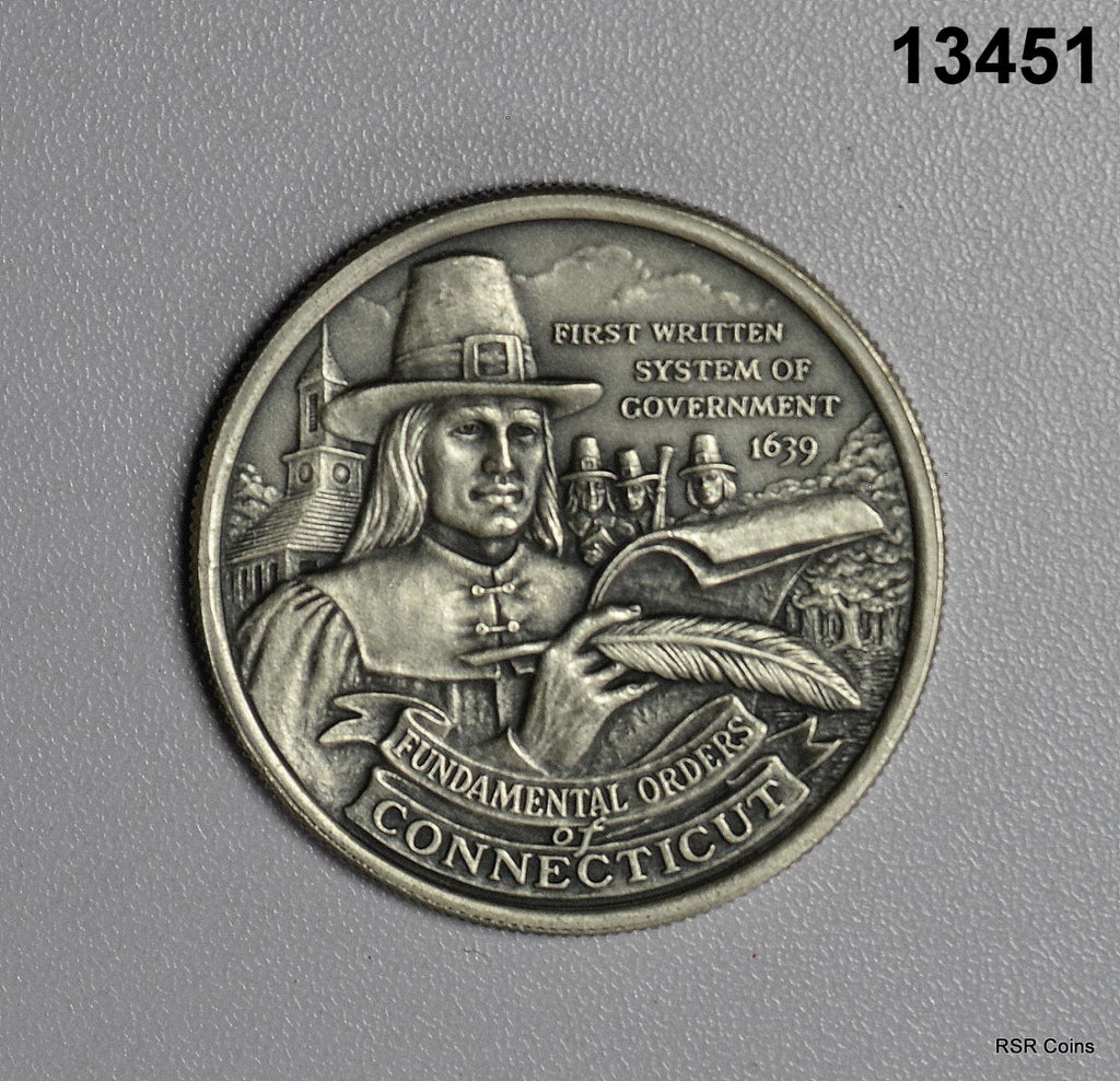FUNDAMENTAL ORDERS OF CONNECTICUT PEWTER MEDAL 26.95GR. #13451