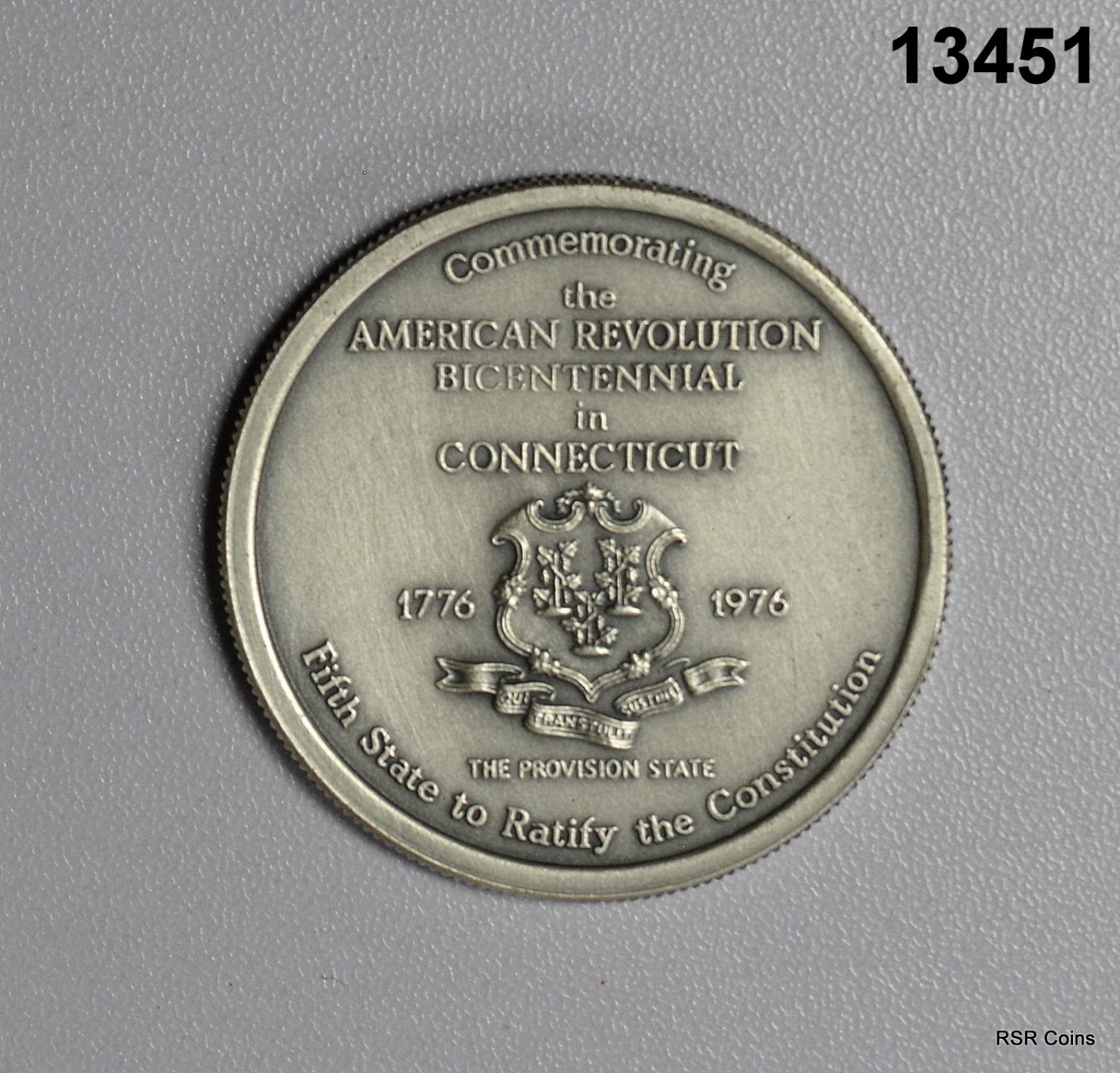 FUNDAMENTAL ORDERS OF CONNECTICUT PEWTER MEDAL 26.95GR. #13451