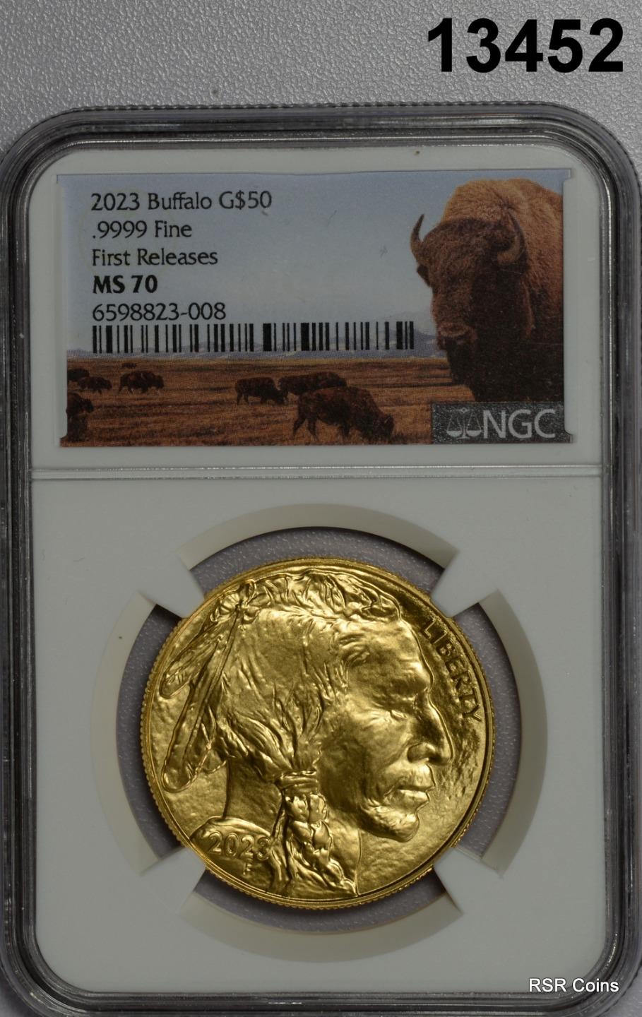 2023 $50 .9999 GOLD BUFFALO 10Z. NGC CERTIFIED MS70 FIRST RELEASE! #13452