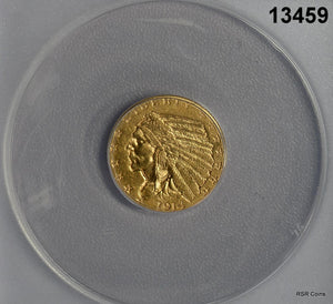 1914 $2.50 GOLD INDIAN ANACS CERTIFIED AU55 NICE! 240,000 MINTAGE! #13459