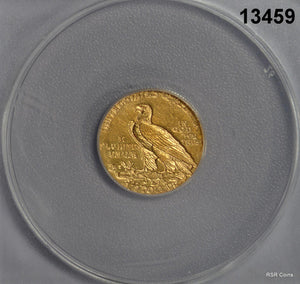 1914 $2.50 GOLD INDIAN ANACS CERTIFIED AU55 NICE! 240,000 MINTAGE! #13459