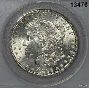 1886 MORGAN SILVER DOLLAR ANACS CERTIFED MS63 REVERSE RAINBOW TONED WOW! #13476