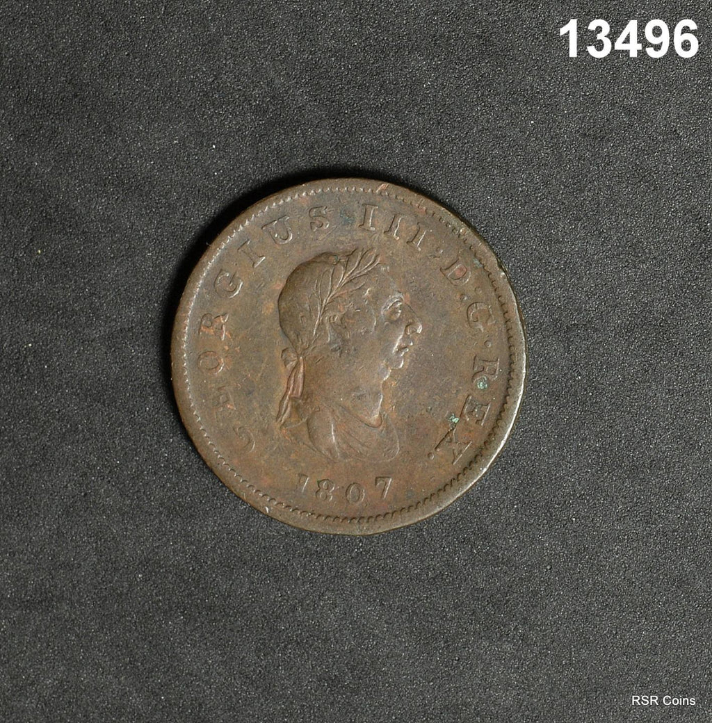 GREAT BRITAIN GEORGE III 1807 ONE PENNY #13496