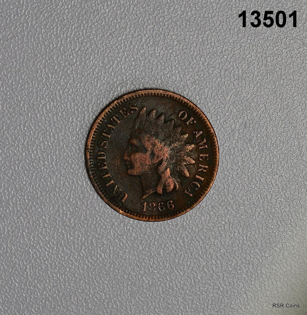 1866 INDIAN HEAD CENT CORRODED #13501