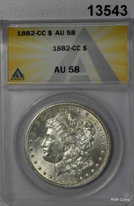 1882 CC MORGAN SILVER DOLLAR ANACS CERTIFED AU58 LOOKS BETTER! #13543