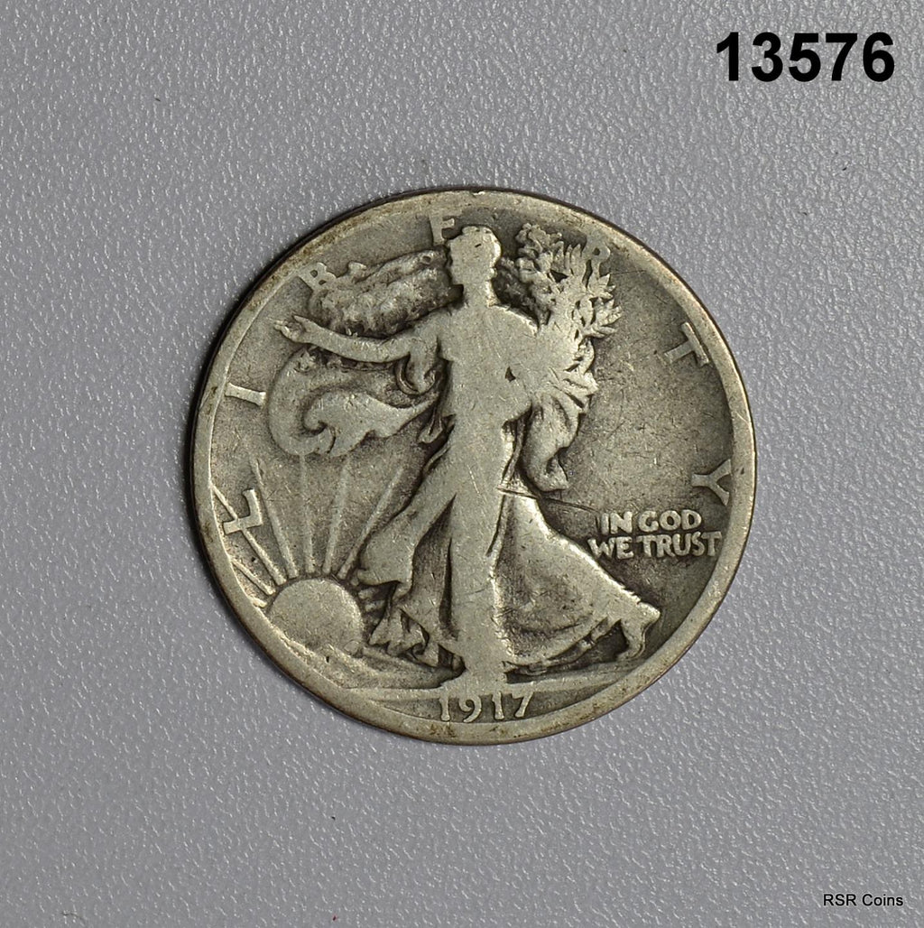 1917 S WALKING LIBERTY HALF GOOD+! #13576