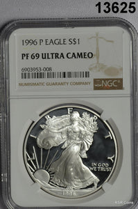 1996 P SILVER EAGLE NGC CERTIFIED PF69 ULTRA CAMEO! #13625