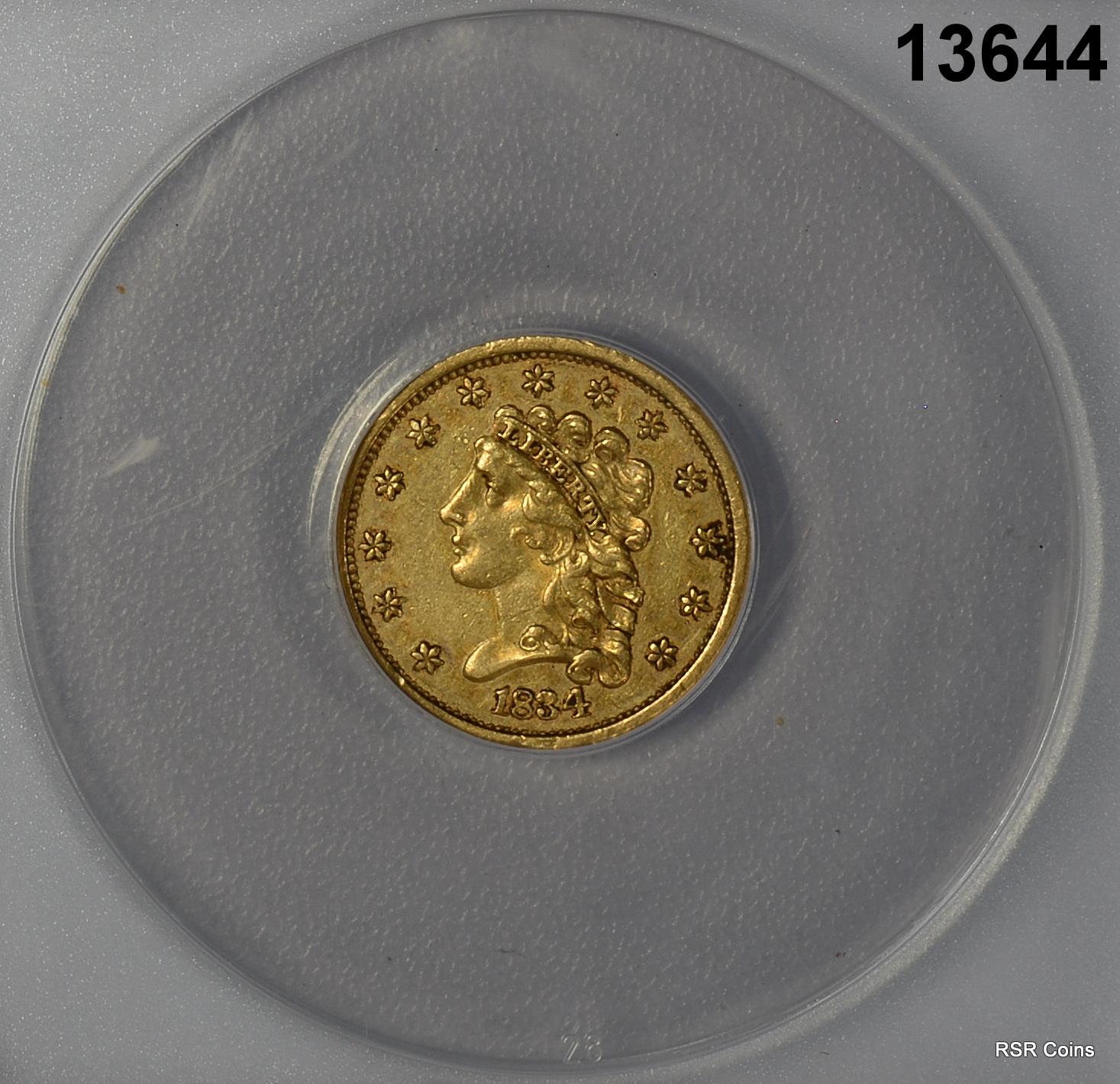 1834 NO MOTTO $2.50 GOLD CLASSIC HEAD ANACS CERTIFED EF45 NICE! #13644