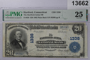 1902 NATIONAL CURRENCY FR#658 $20 NOTE PMG CERTIFIED VERY FINE 25 CH#1338 #13662