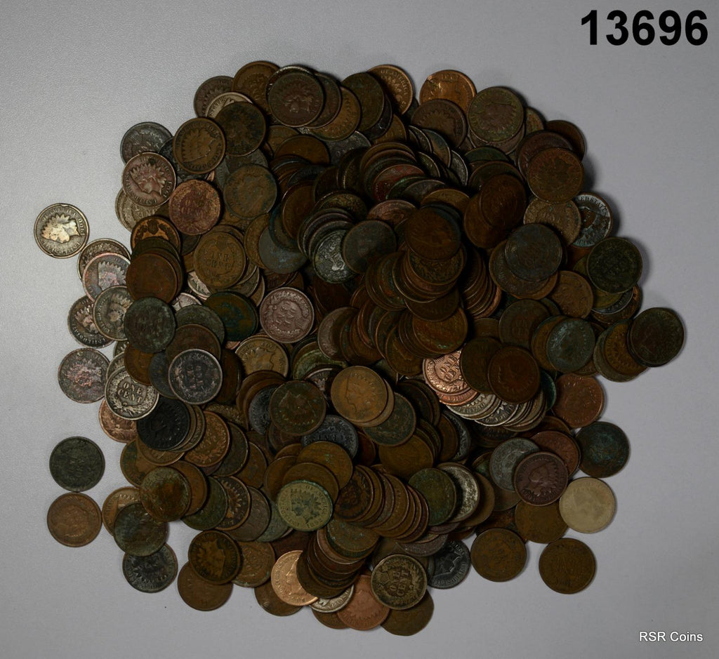 LOT OF 501 CULL INDIAN HEAD CENTS 1862-1909 G-XF MANY EARLY COINS #13696