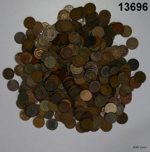 LOT OF 501 CULL INDIAN HEAD CENTS 1862-1909 G-XF MANY EARLY COINS #13696