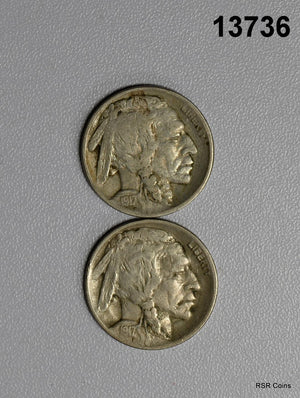 BUFFALO NICKEL LOT: 1917 FINE, 1917 D FINE NICE LOT! #13736