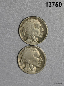 2 COIN BUFFALO NICKEL LOT: 1917 G, 1918 D AG #13750