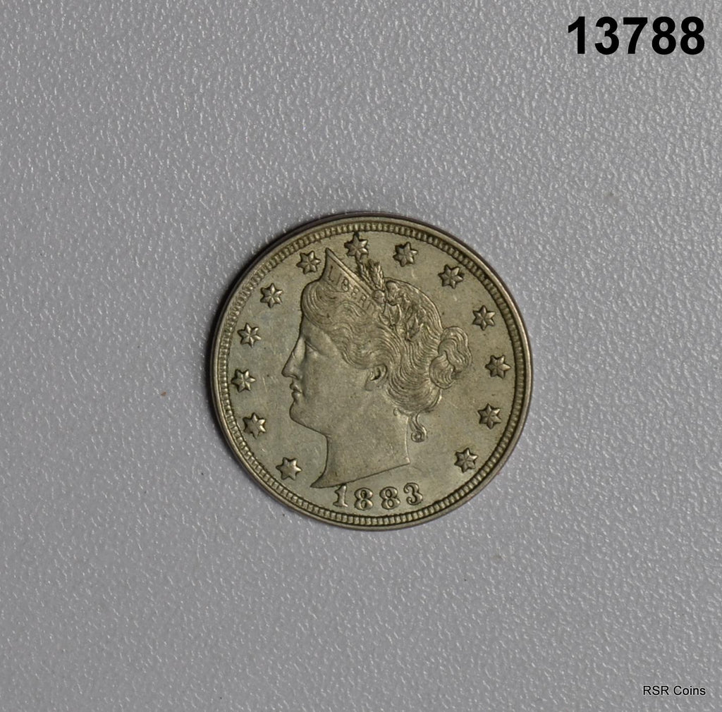 1883 N/C LIBERTY NICKEL CHOICE AU+! #13788