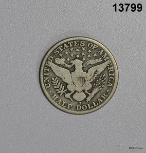 1915 S BARBER HALF DOLLAR VG NICE! #13799