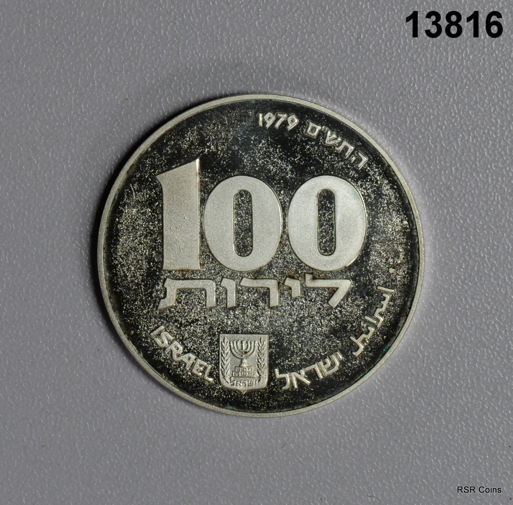 ISRAEL 1979 HANOKKAH LAMP BU COIN .500 SILVER! #13816