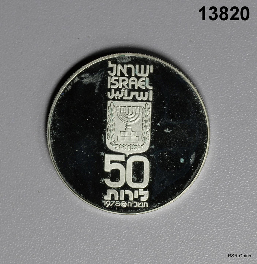 ISRAEL 50 LIROT 34MM 30TH ANNIVERSARY PROOF .500 SILVER #13820