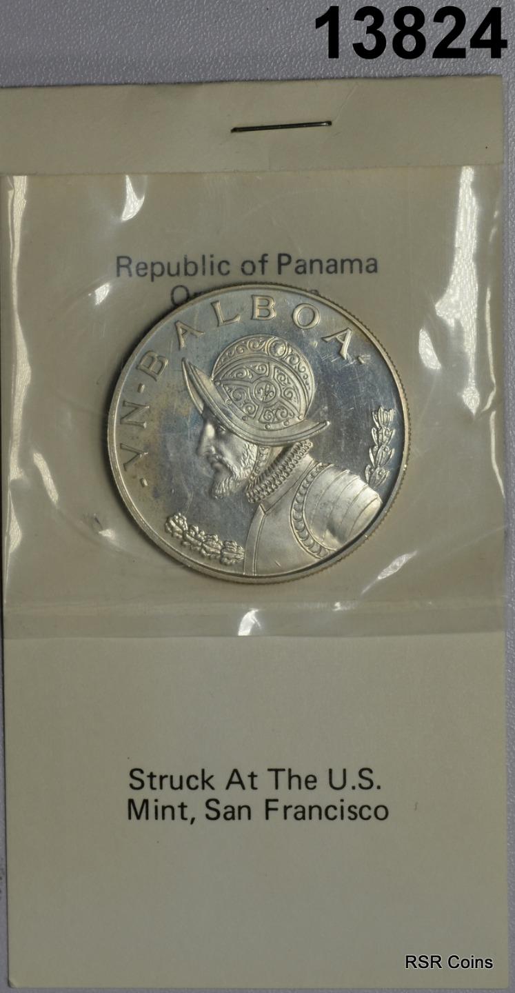 1973 S ONE BALBOA PANAMA 90% SILVER PROOF! #13824