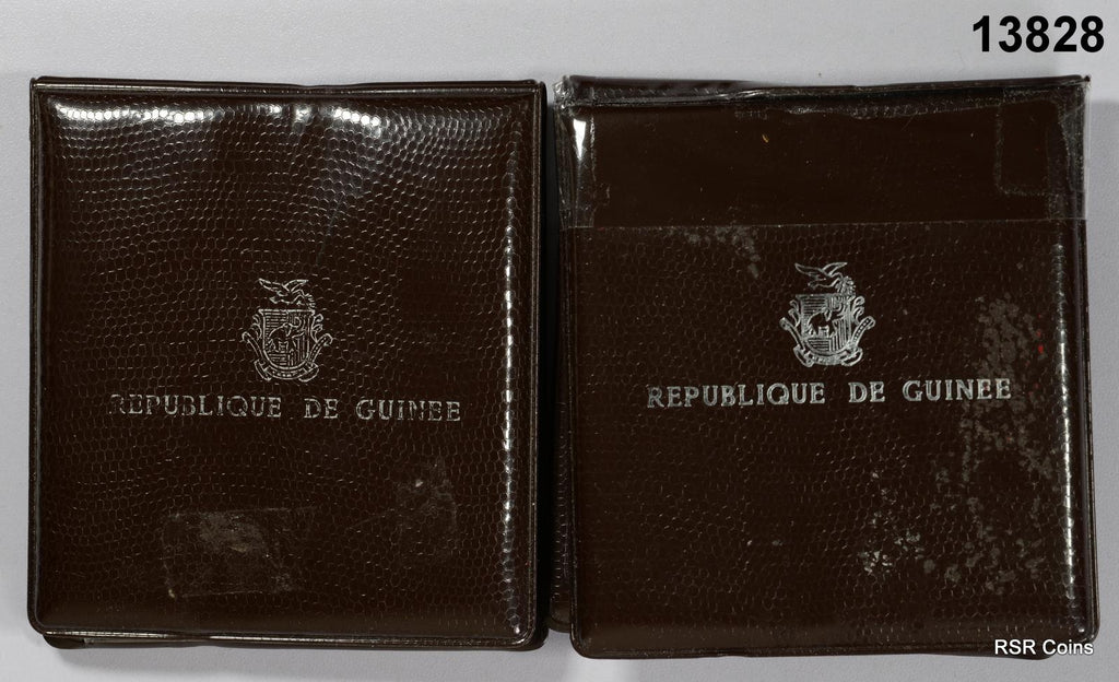 LOT OF 2 1972 REPUBLIC DEGUINEE MUNICH 500 GUINEES .999 F SILVER OLYMPIC #13828