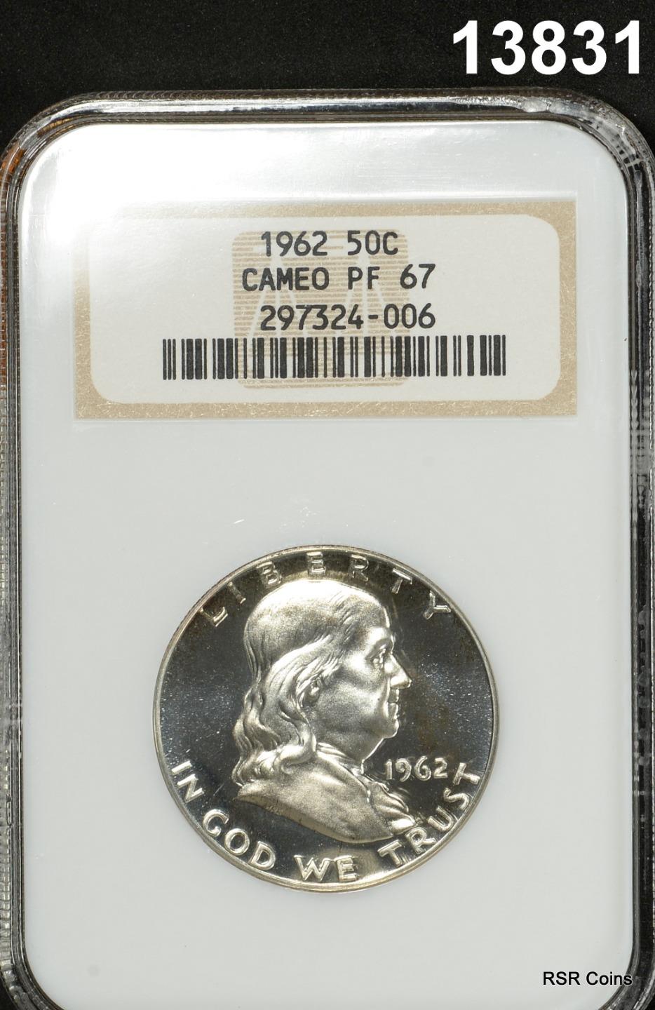 1962 FRANKLIN HALF DOLLAR NGC CERTIFIED PF67 CAMEO!! #13831