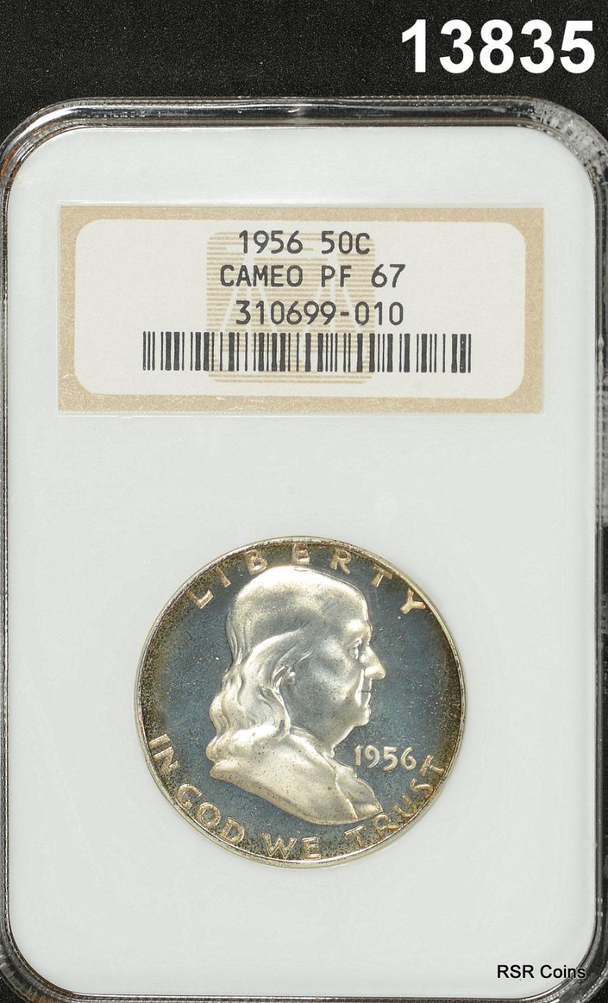 1956 FRANKLIN HALF DOLLAR NGC CERTIFIED PF67 CAMEO PALE AMBER COLOR! #13835