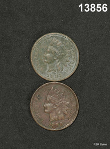 INDIAN HEAD LOT: 1890 XF, 1887 XF ALL WITH SOME CORROSION #13856