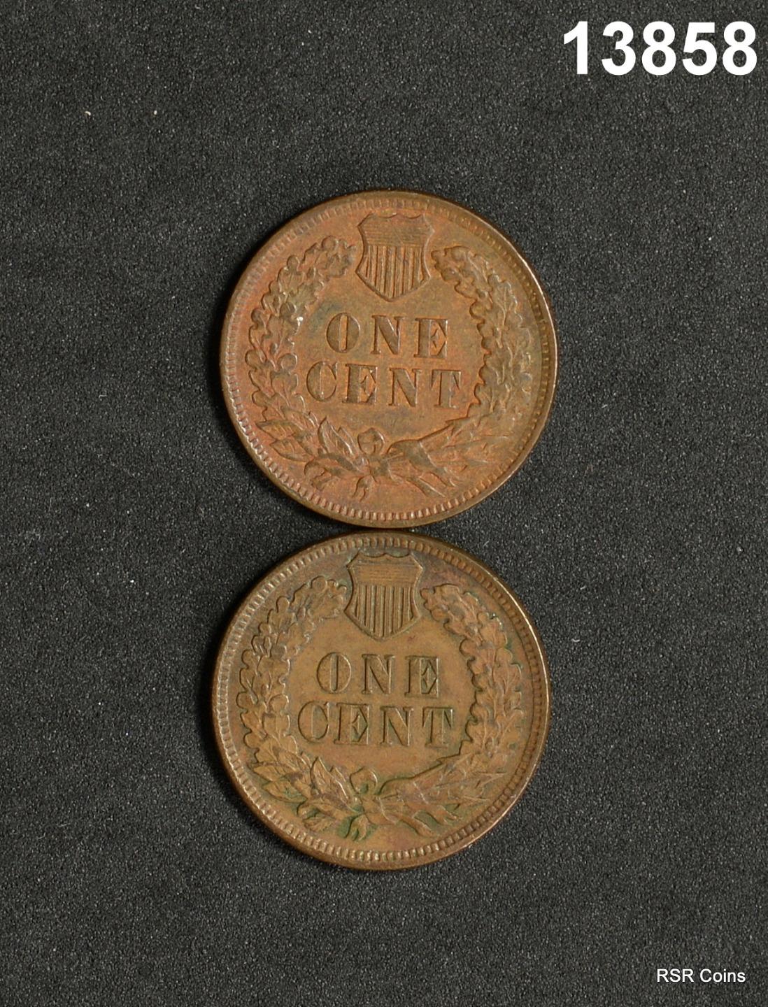 1903 + 1908 INDIAN HEAD CENT LOT XF-XF+ SMALL SPECKS! #13858